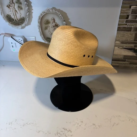 Larry Mahan's Straw Western Cowboy Hat by Milano Size 6 7/8 Made in USA - Picture 12 of 12
